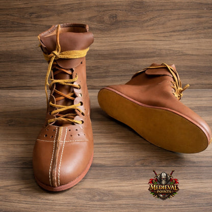 Roman Leather Boots – Vindolanda Style Historical Shoes for Reenactment, Renfaire & LARP