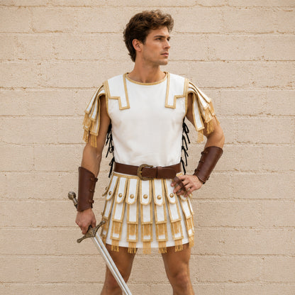 Roman Subarmalis Costume | White Roman Subarmalis Tunic | Gladiator & Legionary Undergarment Costume
