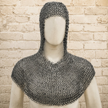 9mm Flat Riveted Chainmail Shirt with Double Brass Trim – Solid Ring Mail Armor