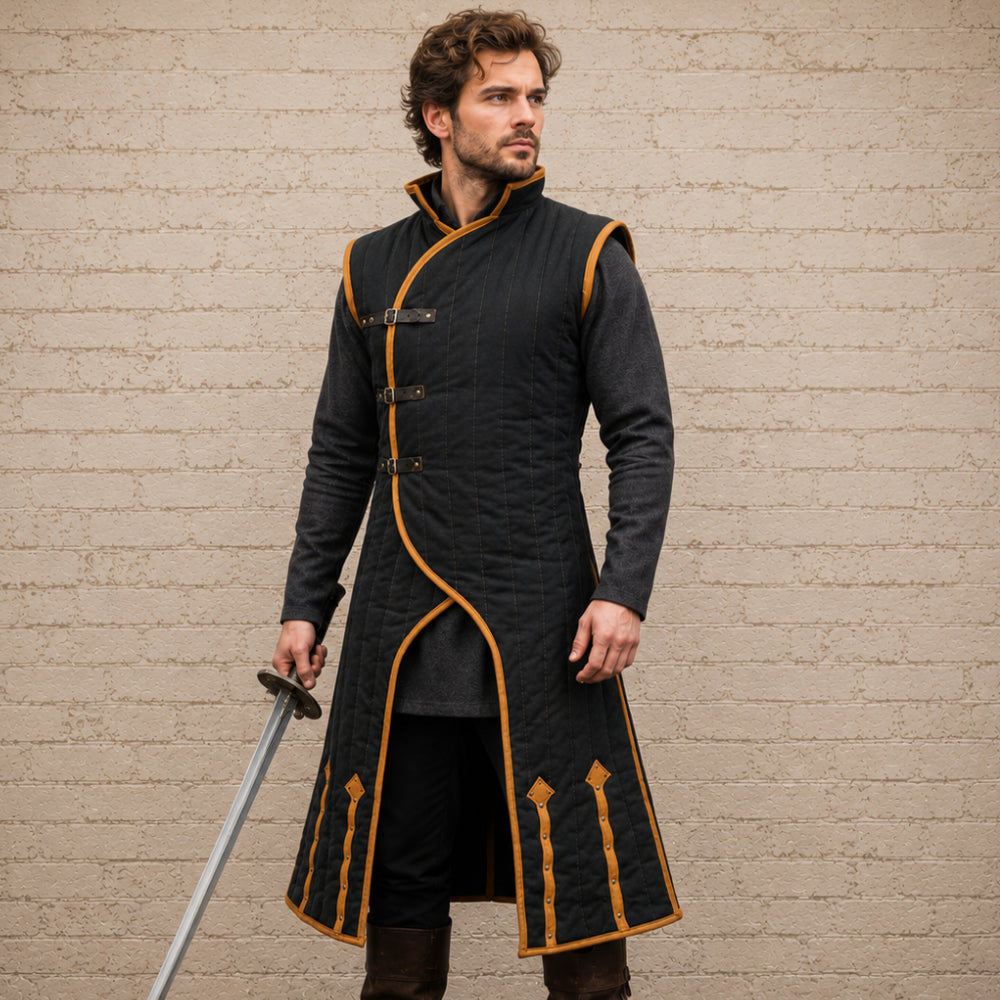 Medieval Sleeveless Gambeson – Long-Length Armor for LARP & Halloween
