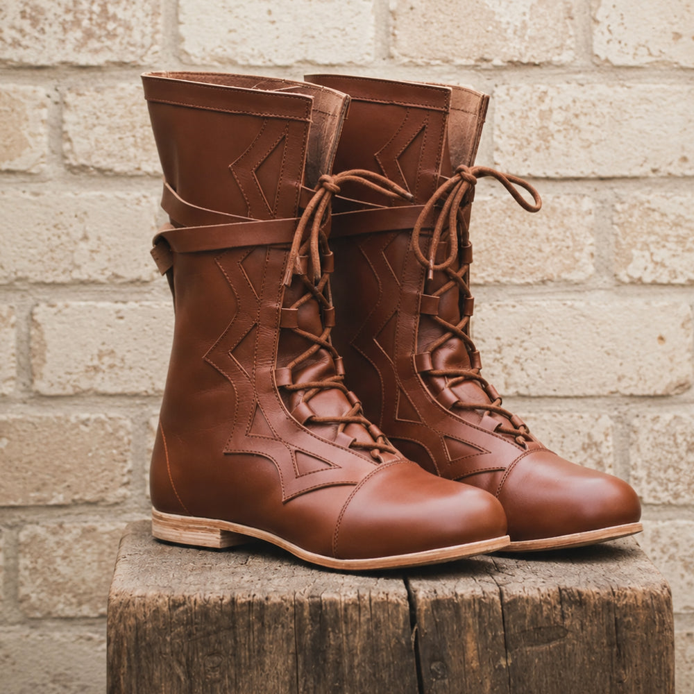 Medieval Renaissance Leather Boots – Viking & Pirate Style Footwear for Ren Faire, Reenactments, Theater & Halloween Events
