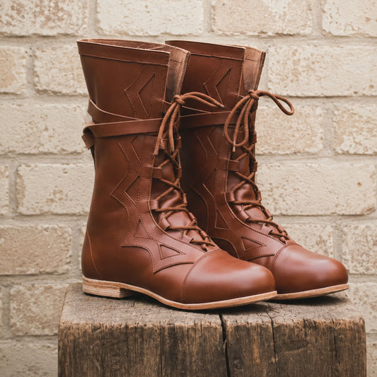 Medieval Renaissance Leather Boots – Viking & Pirate Style Footwear for Ren Faire, Reenactments, Theater & Halloween Events
