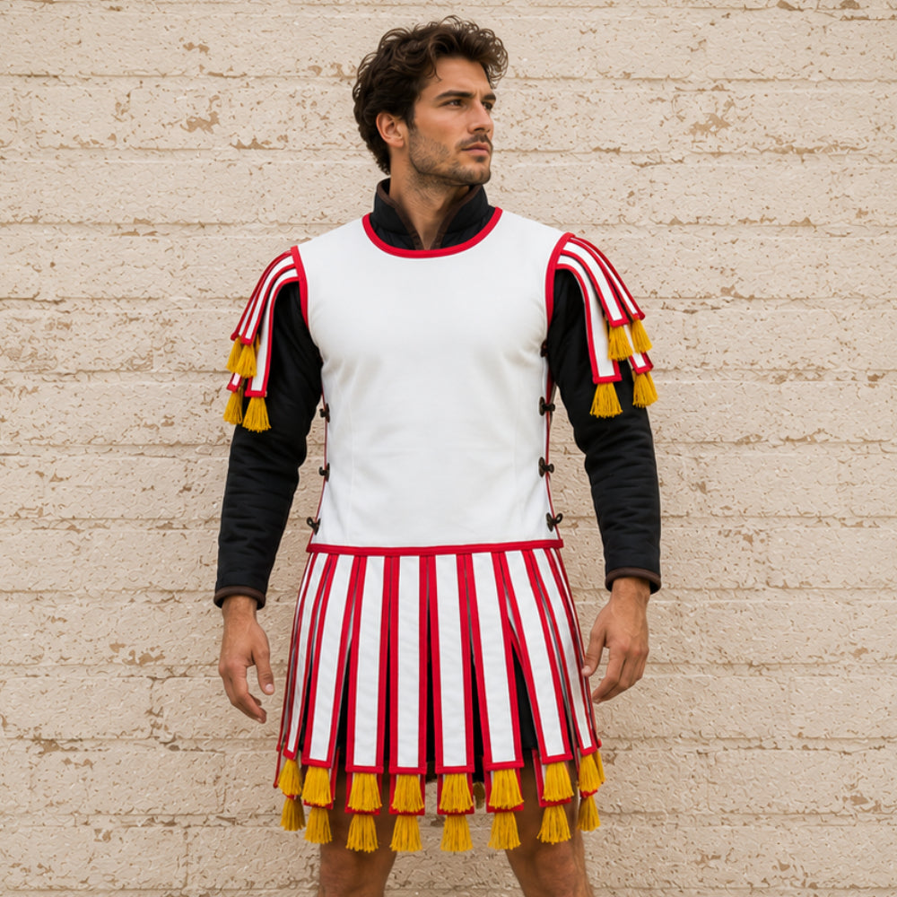 Roman Subarmalis Armor | White Padded Roman Costume for Ren Faire, LARP & Halloween Cosplay
