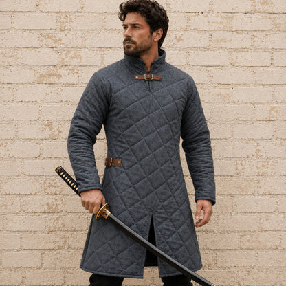 Medieval Grey Gambeson – Renaissance Costume Armor Jacket