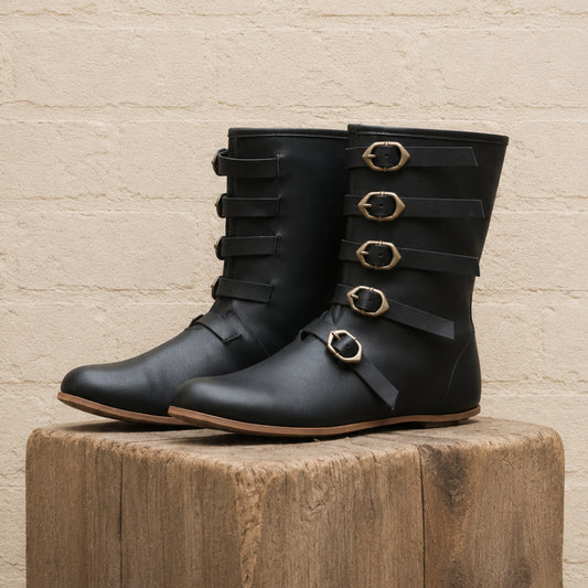 Medieval Leather Boots – Ren Faire, LARP & Pirate Cosplay Footwear
