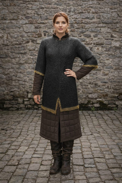 Chainmail Shirt – 8MM Flat Riveted Rings with Washers and Brass Rows