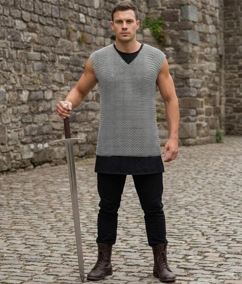 Sleeveless Butted Chainmail Shirt | Renaissance Fair Armor