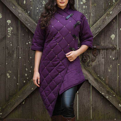 Medieval Gambeson: Purple Padded Armor Costume Fabric Renfaire Viking Costume