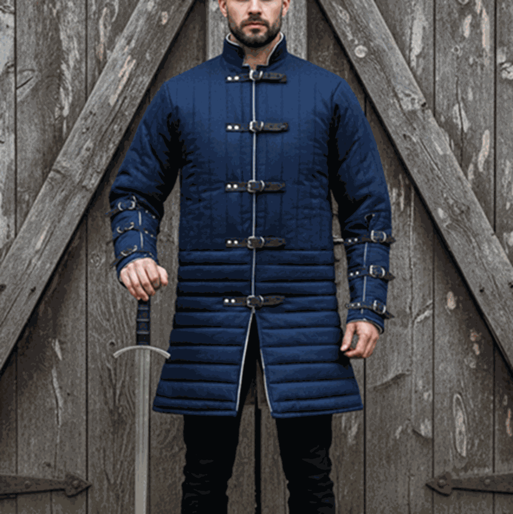 Quilted Gambeson : Historical Navy blue Costume , Halloween Gift