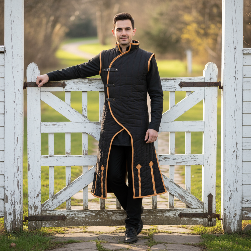 Medieval Sleeveless Gambeson Long Length | LARP & Halloween Costume