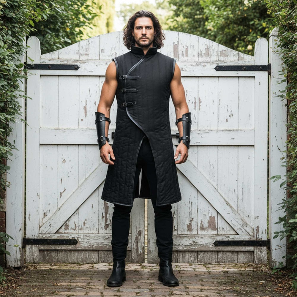 Sleeve less Gambeson : Royal Blue Padded Costume , Halloween gifts