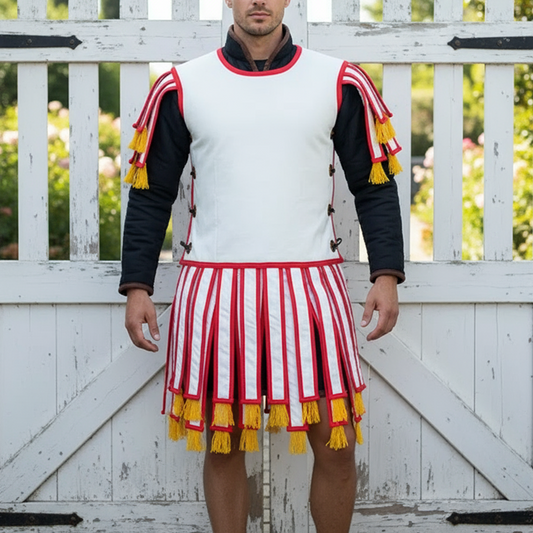 Yellow  Roman Subarmalis: Cotton Padded Armor, Ren-faire Costume