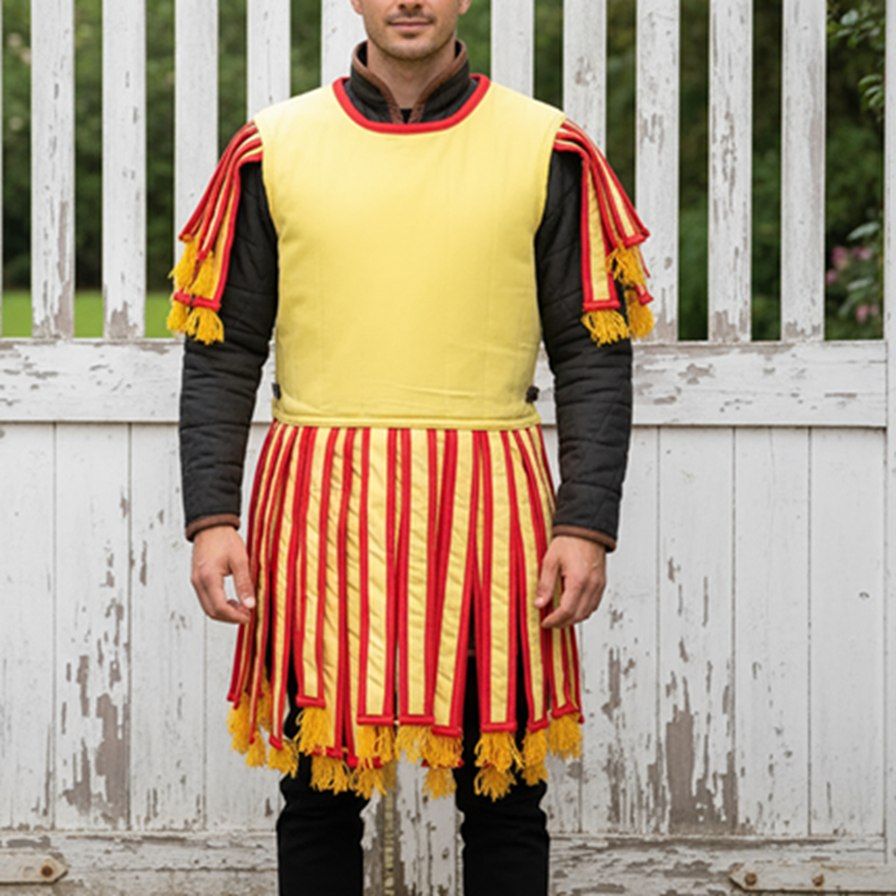 Yellow  Roman Subarmalis: Cotton Padded Armor, Ren-faire Costume