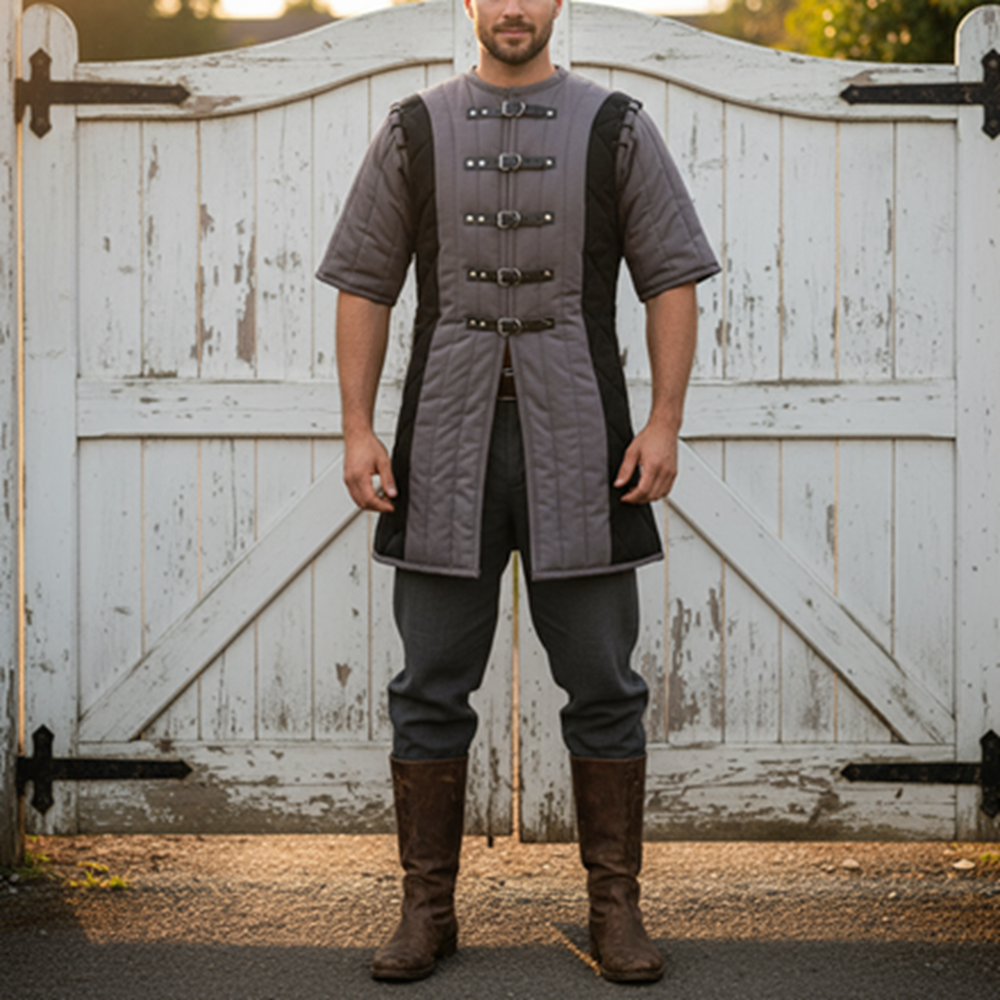 Twin Color Medieval Gambeson, Renaissance fair Costume