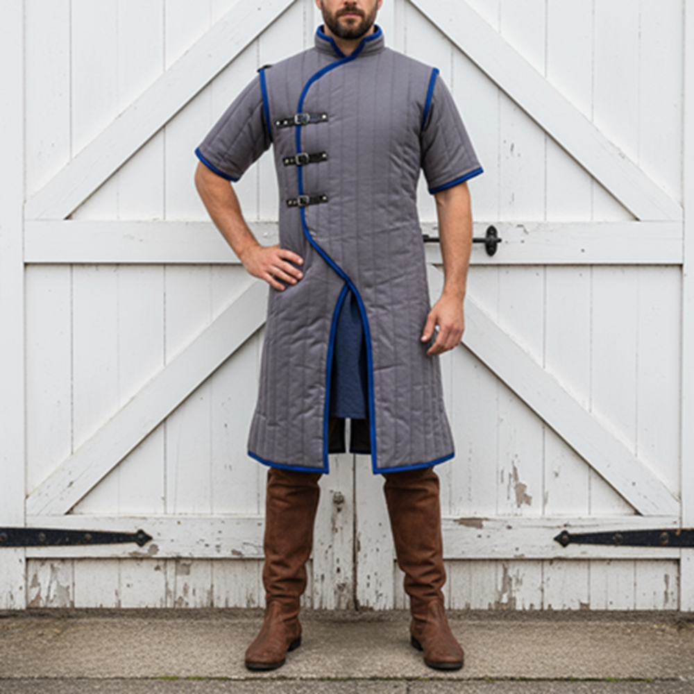 Ren faire Gambeson | Grey medieval Outfit