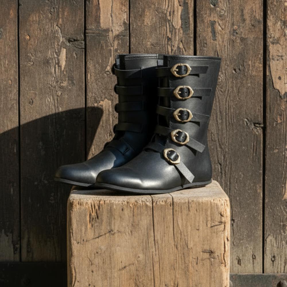 Medieval Leather Boot , Ren Faire Costume , LARP, Pirate Cosplay