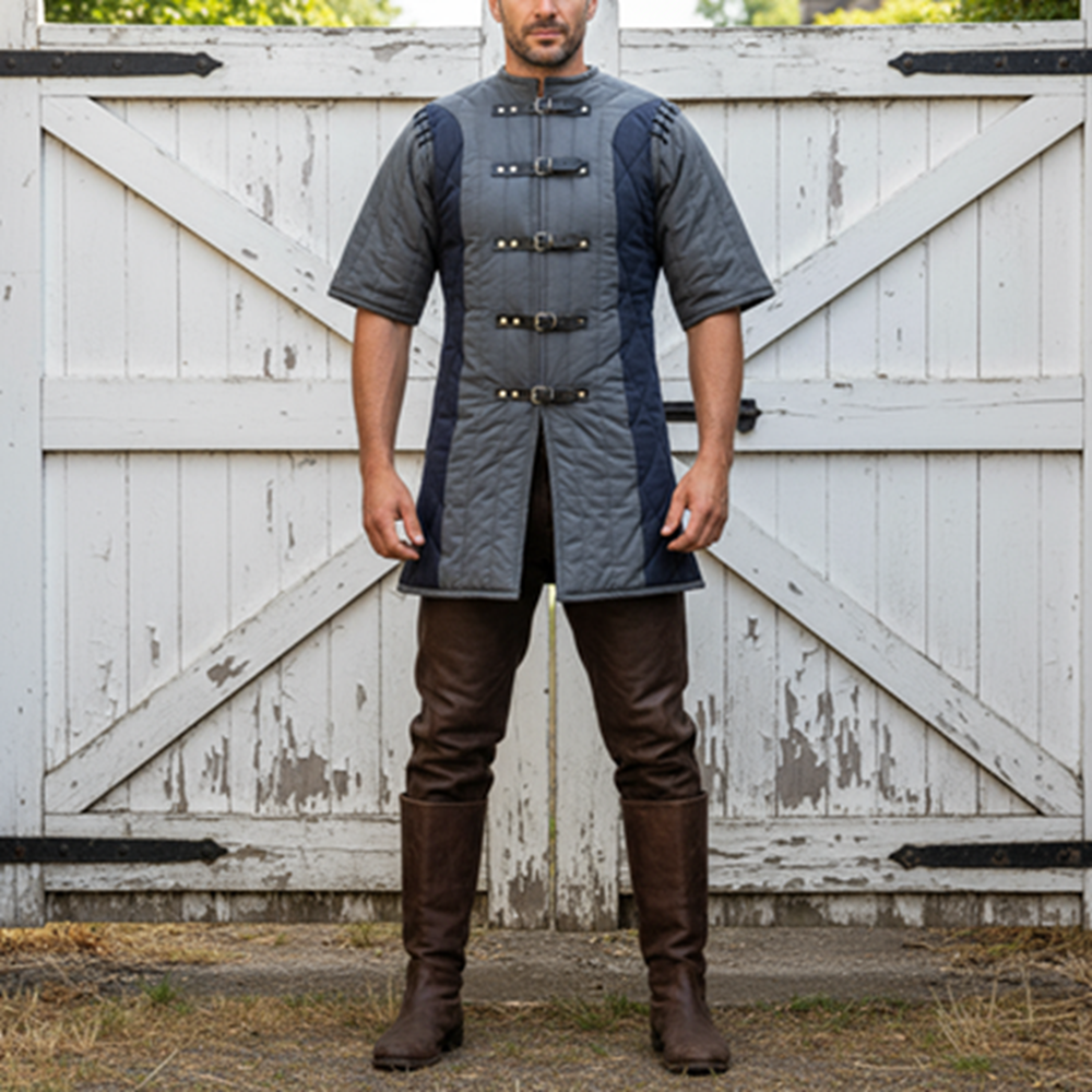 Twin Color Medieval Gambeson, Renaissance fair Costume
