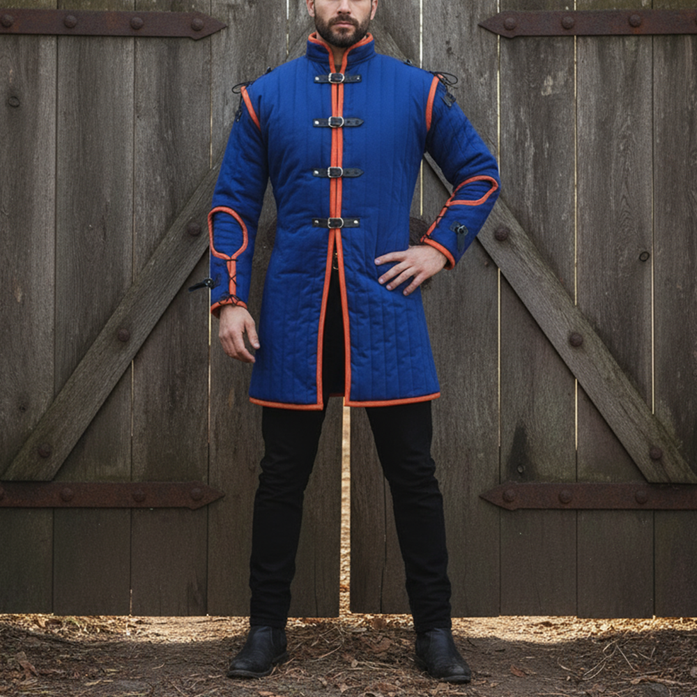 Red Cotton Gambeson – LARP & Renaissance Costume