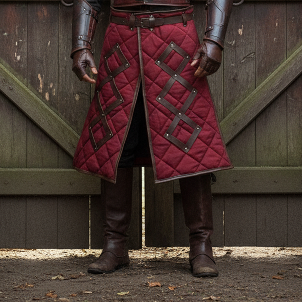 Medieval Gambeson Skirt, Larp & SCA Costume , Cotton Padded Skirt