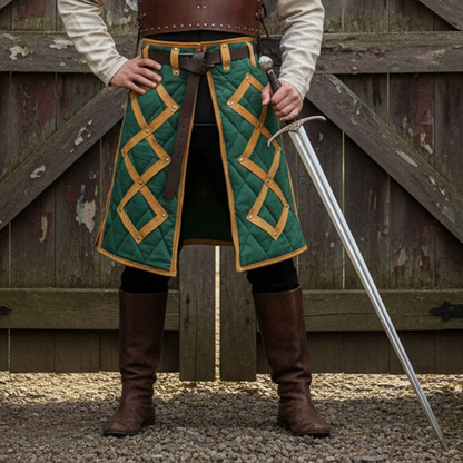 Medieval Gambeson Skirt, Larp & SCA Costume , Cotton Padded Skirt