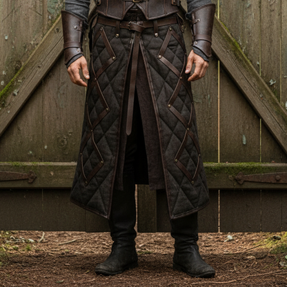 Medieval Gambeson Skirt, Larp & SCA Costume , Cotton Padded Skirt