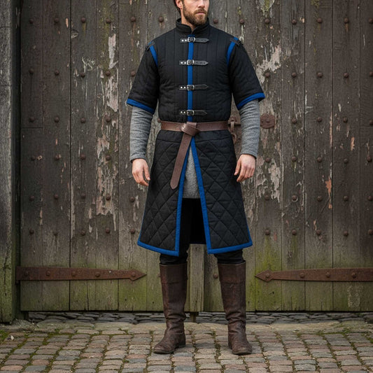 Ren Faire Gambeson : Quilted Costume , Cotton Padded Dress