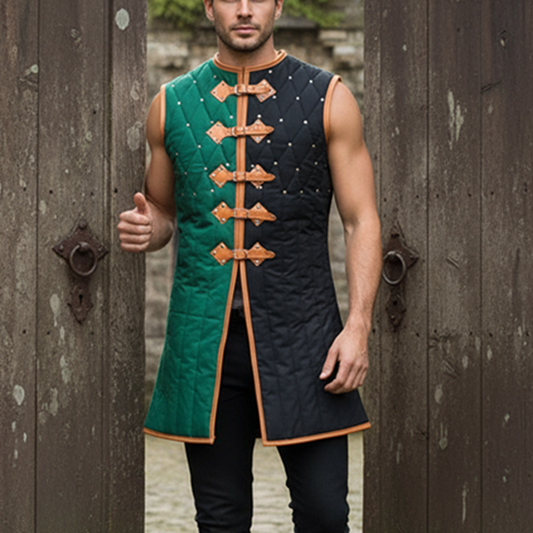 Sleeveless Ren Faire Gambeson, Medieval Padded Costume