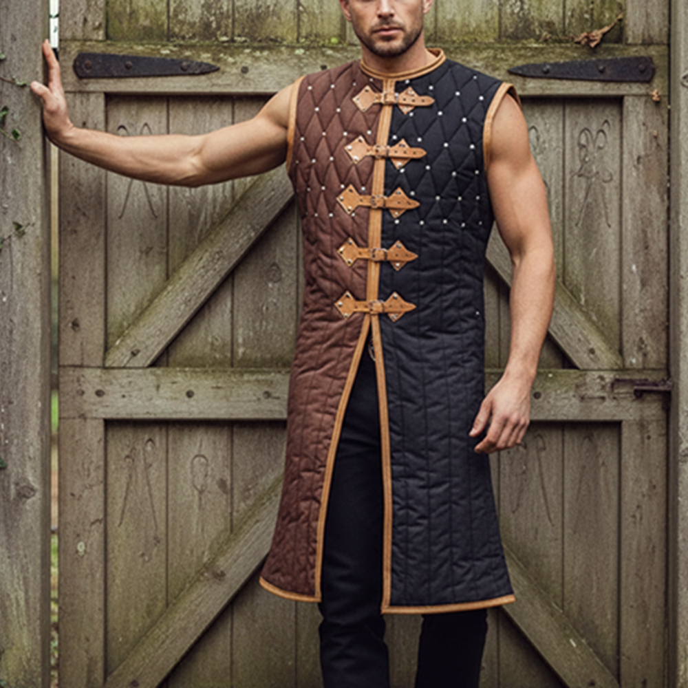 Sleeveless Ren Faire Gambeson, Medieval Padded Costume