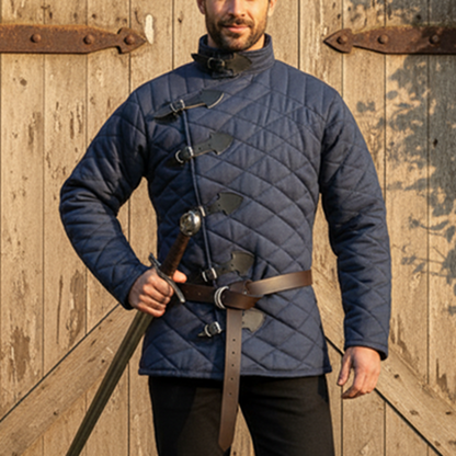 Medieval Gambeson Armor - Blue Padded Jacket Costume