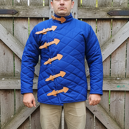 Medieval Gambeson Armor - Blue Padded Jacket Costume