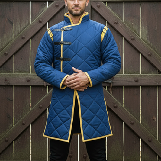 Royal Blue Gambeson : Viking Costume - Ren-faire Cosplay Dress