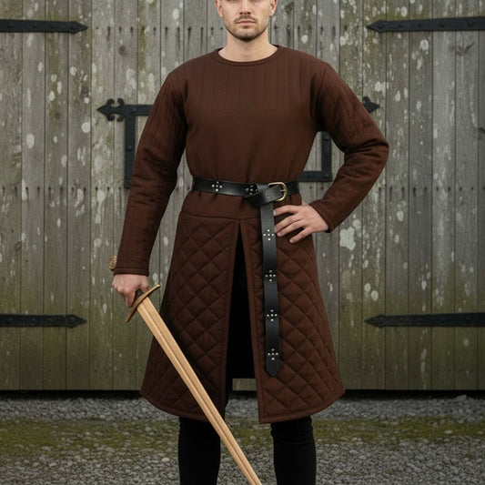 Quilted Gambeson : Ren faire Brown Costume For LARP Event