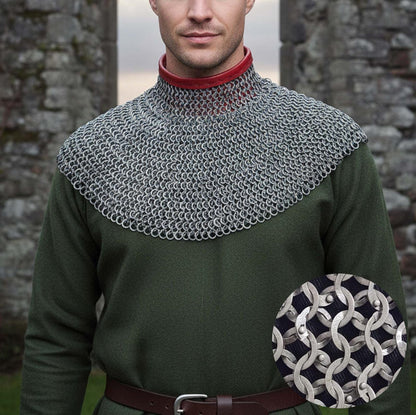 Medieval Chainmail Collar - Flat Riveted And Washers