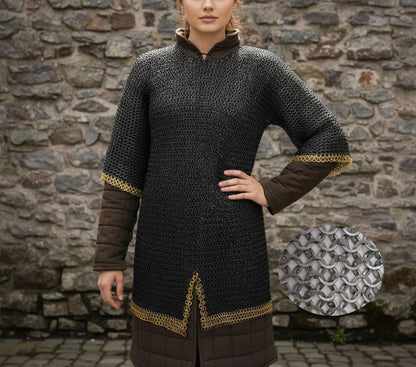 Chainmail Shirt – 8MM Flat Riveted Rings with Washers and Brass Rows
