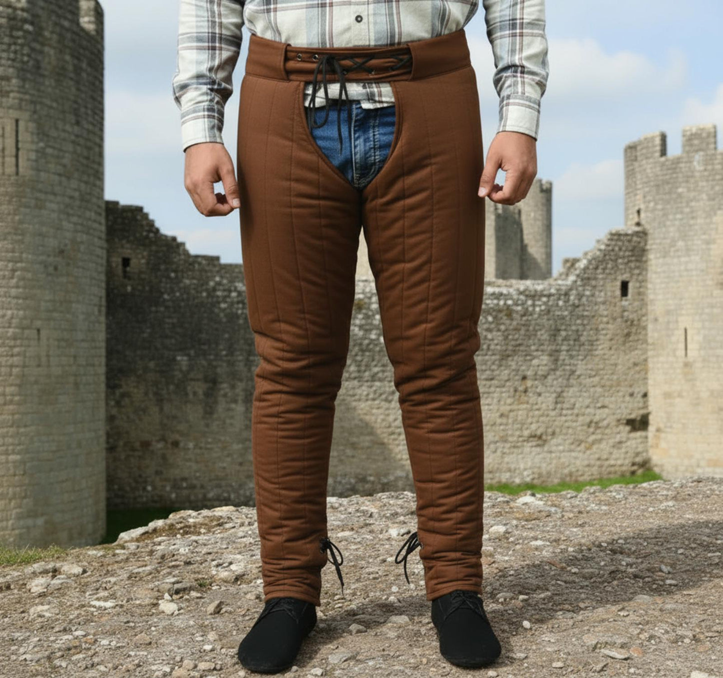 Quilted Cotton Armor Chausses – Medieval Padded Leggings