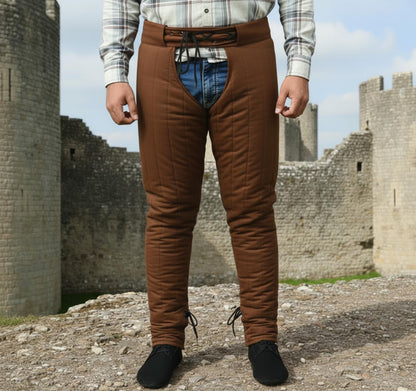 Quilted Cotton Armor Chausses – Medieval Padded Leggings