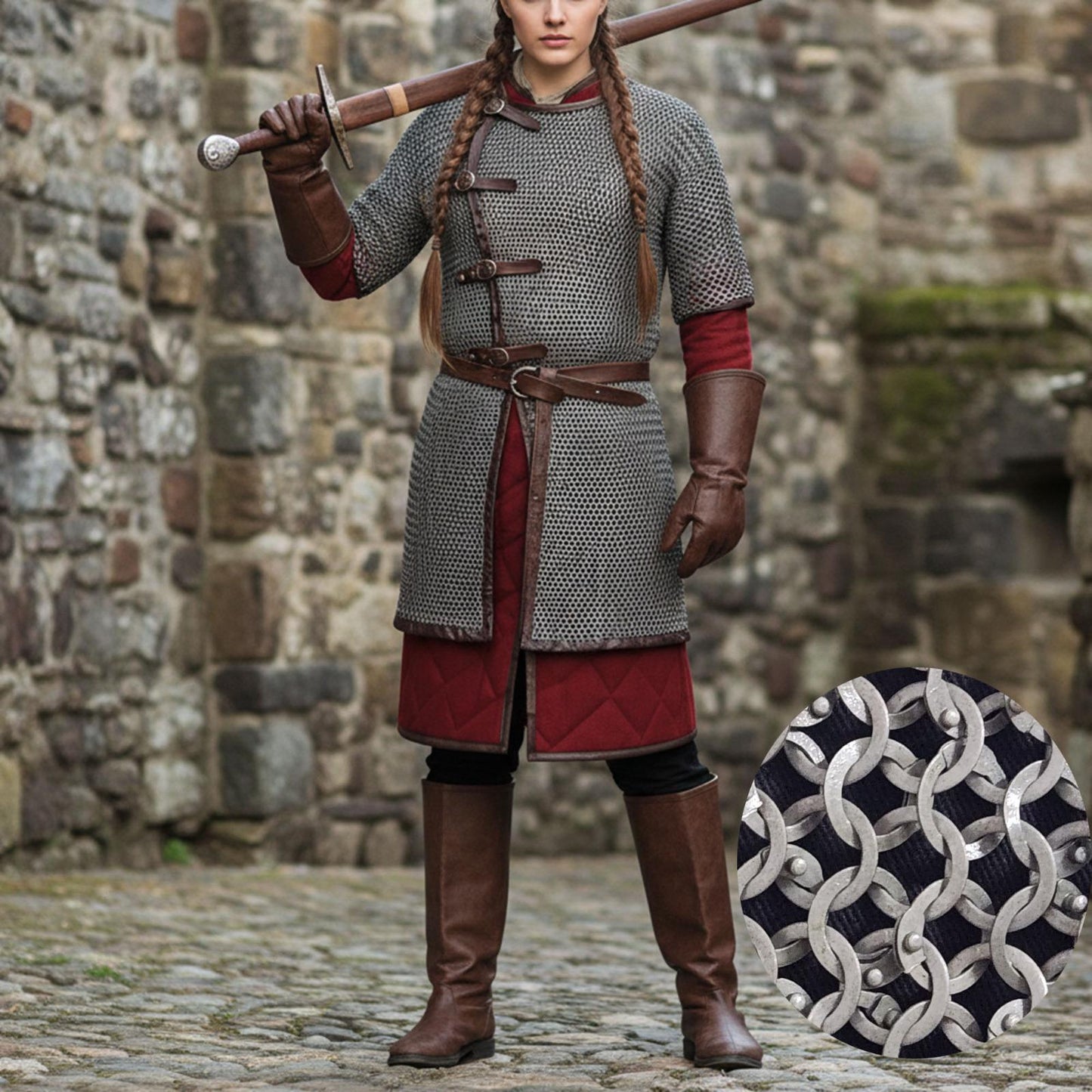 Medieval Chainmail Shirt – 9mm Flat Riveted with Washers