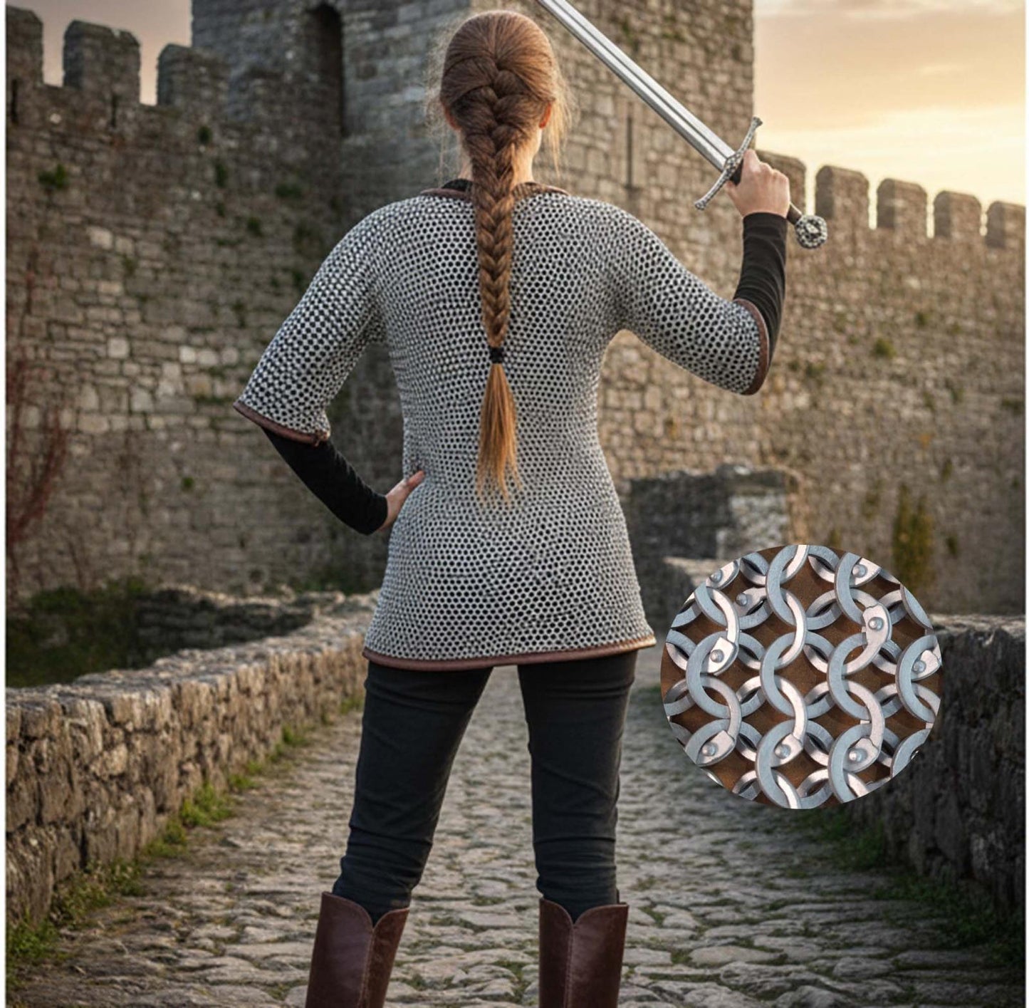 Medieval Chainmail Shirt – Flat Riveted with Washers