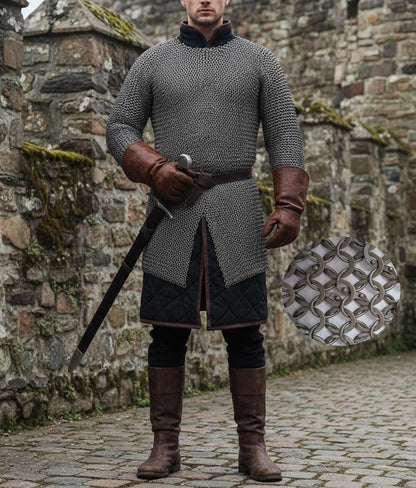 Medieval Knight Chainmail Shirt – 9mm Round Riveted with Washers