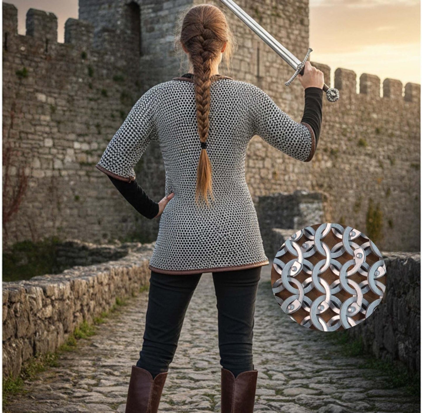 Medieval Chainmail Shirt – Flat Riveted with Washers